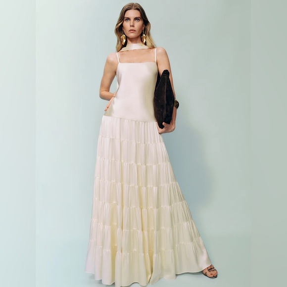Reformation Dresses & Skirts - NEW NWT Reformation Agnes Silk Maxi Dress Fior Di Latte Cream NWT